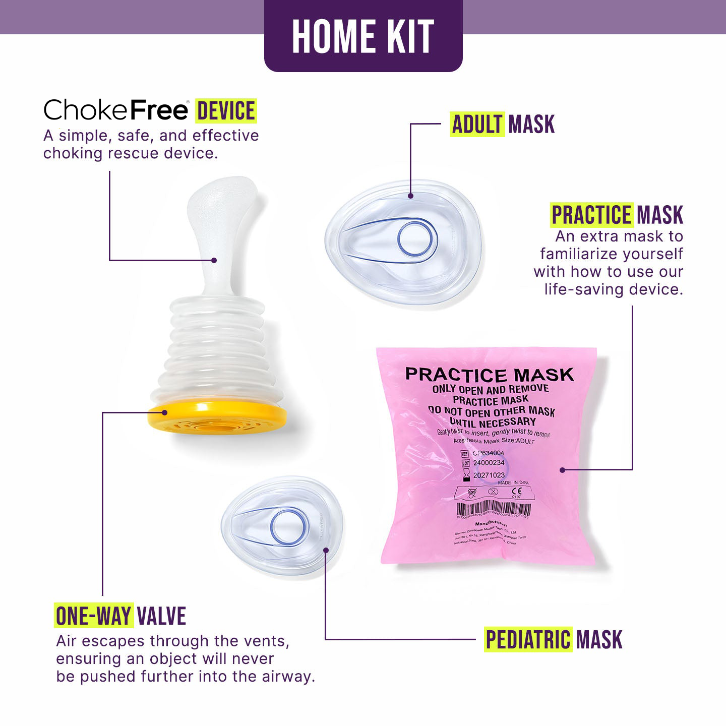 ChokeFree - Lifevac - 1x Home Kit 2x Travel Kit Bundle